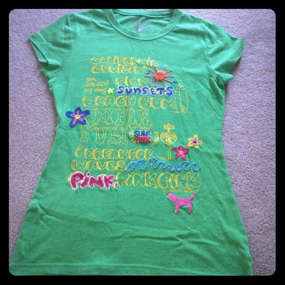 PINK Victoria's Secret Tops - Lime T
